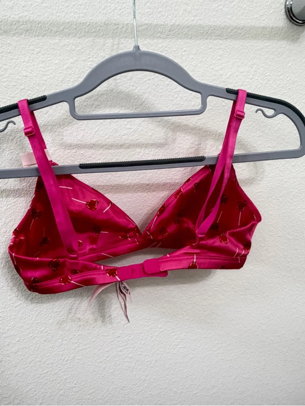 Victoria's Secret Hot Pink Cherry-Print Triangle Bralette - Picture 12 of 16